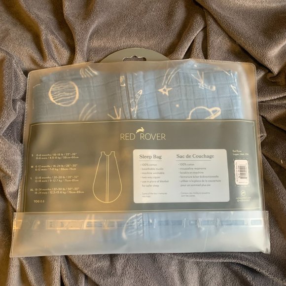 Red Rover 100% cotton sleep bag, 6-12 months, two-way zipper, New in bag - Picture 2 of 4